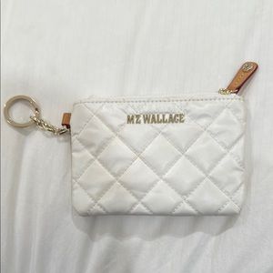 MZ Wallace White Quilted Key & Card Holder